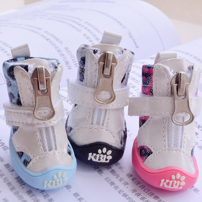 Baby Products News - Blingเสือดาวสัตว์เลี้ยงรองเท้าสุนัขลูกสุนัขสีฟ้า/สีชมพู/สีเขียว/สีดําใหม่4ชิ้น/ล็อตFashion1036 XS/S/M/L/XLแมวYorkshireผลิตภัณฑ์กีฬา