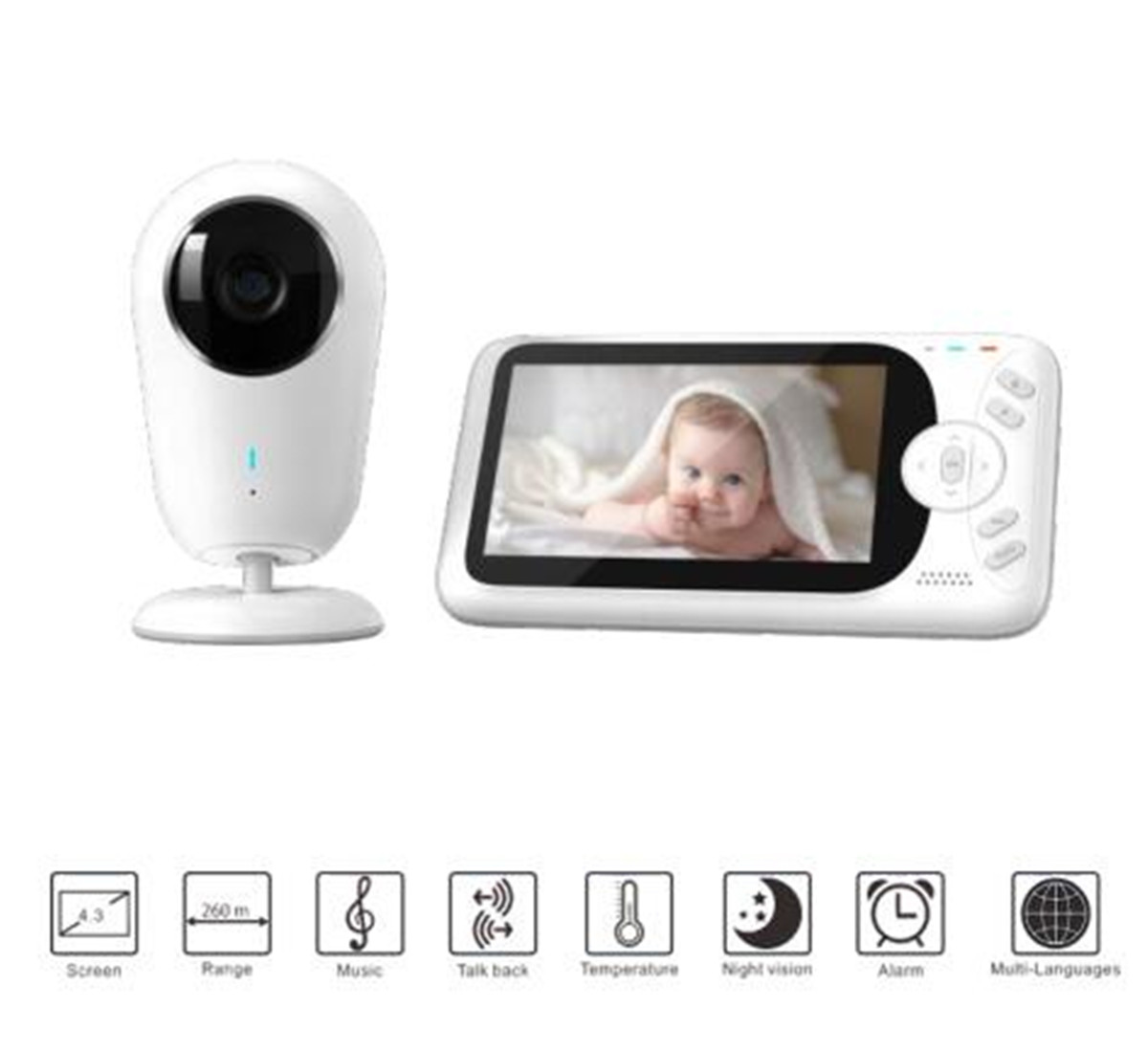 4.3 นิ้ว 1080P Full HD Wireles - Wireless Baby Monitor บทวิจารณ์และราคา