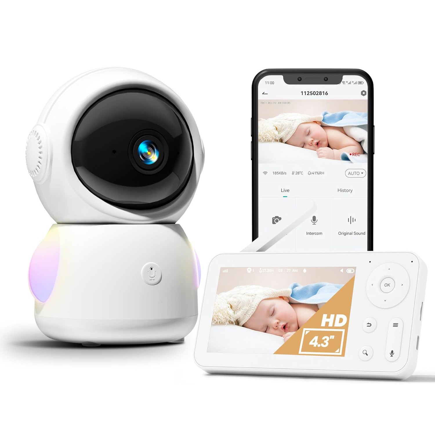 หน้าจอ 4.3 นิ้ว 2MP 1080P สีเต - Wireless Baby Monitor บทวิจารณ์และราคา