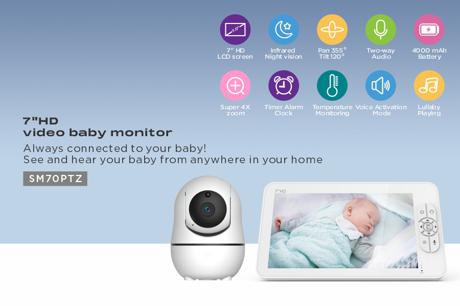 หน้าจอ IPS ขนาด 7 นิ้ว กล้องวง - Wireless Baby Monitor บทวิจารณ์และราคา