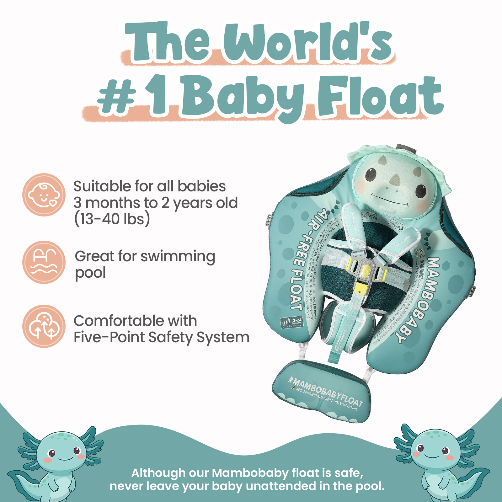 ห่วงยางว่ายน้ำเด็ก Mambobaby พ - Baby Swimming Floater บทวิจารณ์และราคา